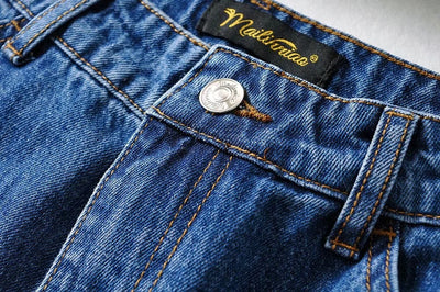 Jeans Talle Alto Pierna Ancha Retro con Costuras Decorativas - Image 26