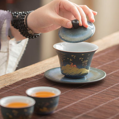 Tazón de Té Artesanal de Cerámica Retro - Image 11
