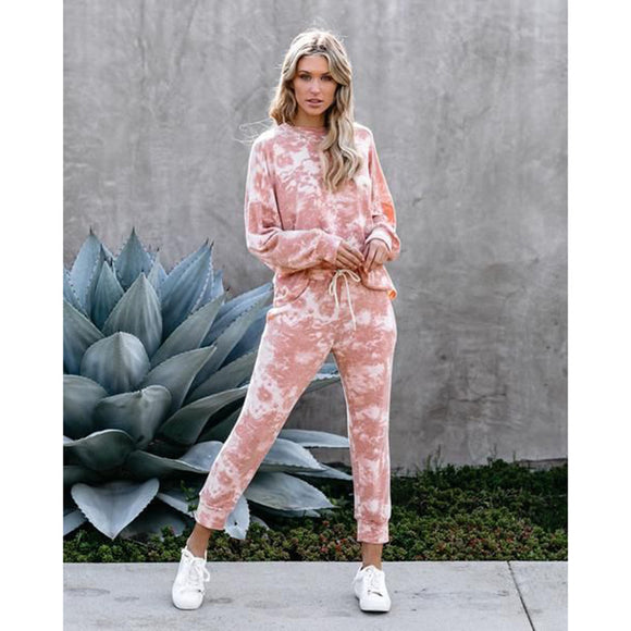Sudadera Estampado Tie-Dye Cuello Redondo Manga Larga
