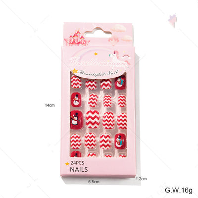 Uñas Postizas Navideñas para Niñas - Set 24 Piezas Listas para Usar - Image 40