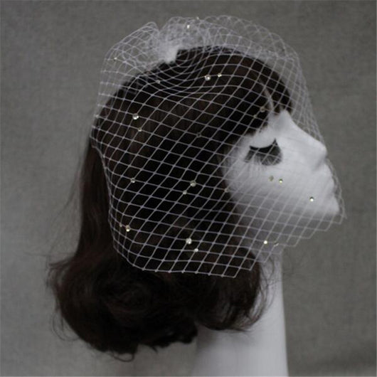 Velo Nupcial con Peine para Cabello Adornado con Cristales de Malla Cosido a Mano - Image 12