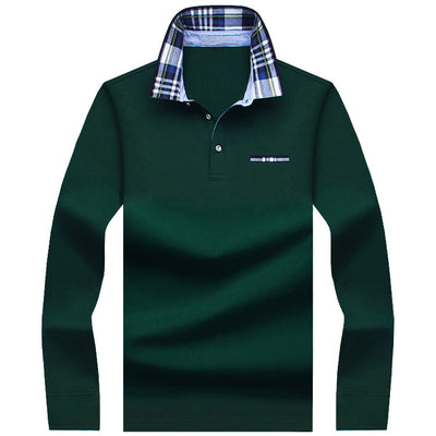 Playera Casual Ejecutiva con Solapa Fleece Suelta en Color Sólido para Hombre - Image 5