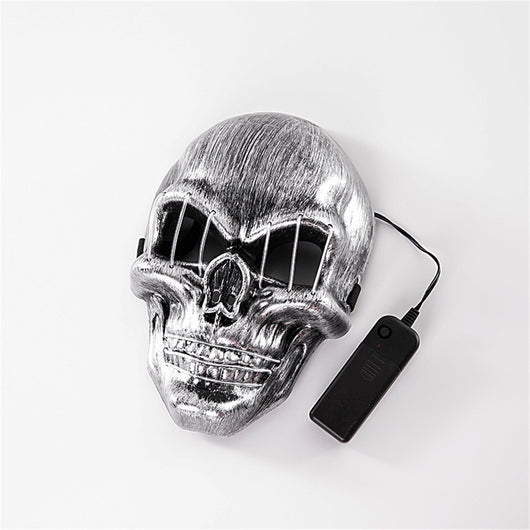 Máscara Luminosa Calavera y Tibias Cruzadas con Luz Fría para Fiestas - Image 3