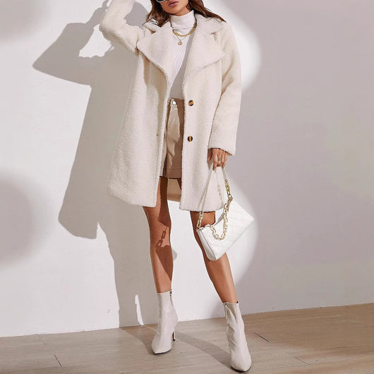 Abrigo Largo de Solapa para Mujer - Cálido y Elegante para Otoño e Invierno - Image 4