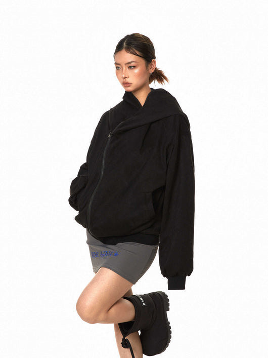 Cardigan Sudadera Desconstructido con Capucha y Cierre Oblicuo para Mujer - Image 14