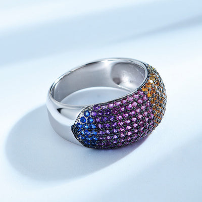 Anillo de Plata S925 para Mujer con Diamantes de Colores Brillantes - Image 3