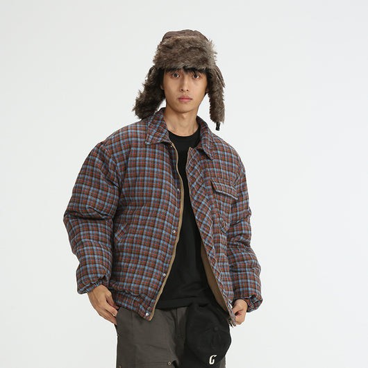 Abrigo Reversible de Algodón Acolchado con Cuello Tipo Polo - Estilo Retro Casual - Image 10
