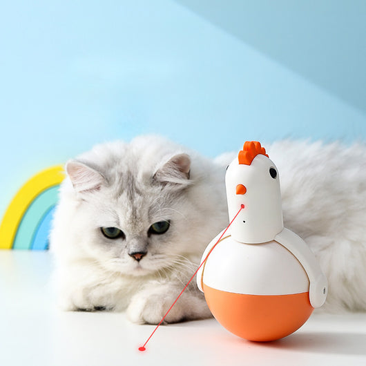 Juguete Interactivo para Gatos con Láser, Sonido y Forma de Pollo