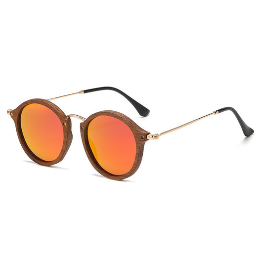 Gafas de Sol Redondas en Madera de Nogal - Estilo Casual Versátil - Image 6
