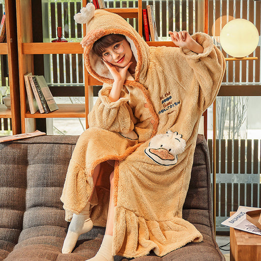 Bata de Franela Suelta para Dormir - Pijama Cómodo para Mujer - Image 11