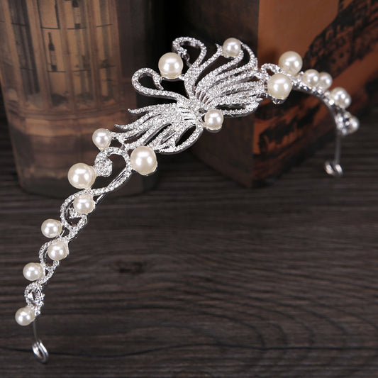 Corona de Novia Cisne de Perlas