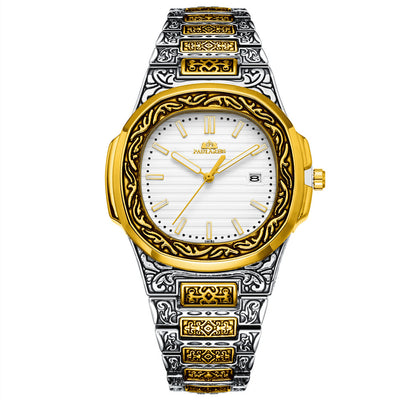 Reloj Hombre Cuarzo Tallado Loro Calendario Luminiscente - Image 17