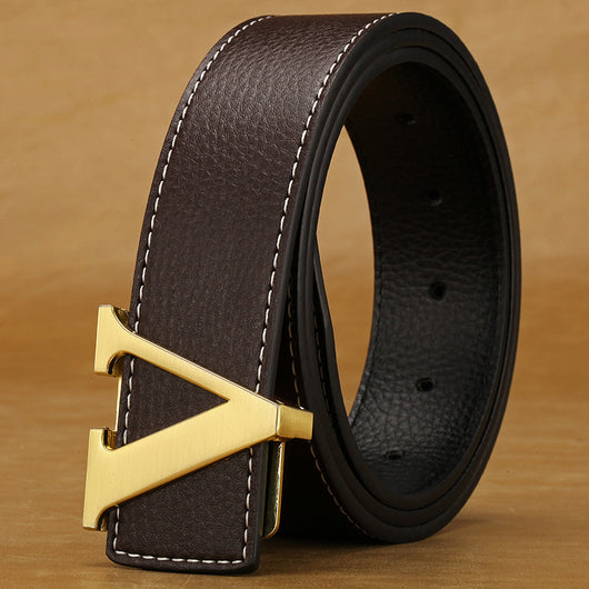Cinturón de Cuero para Hombre con Hebilla de Letras - Image 22