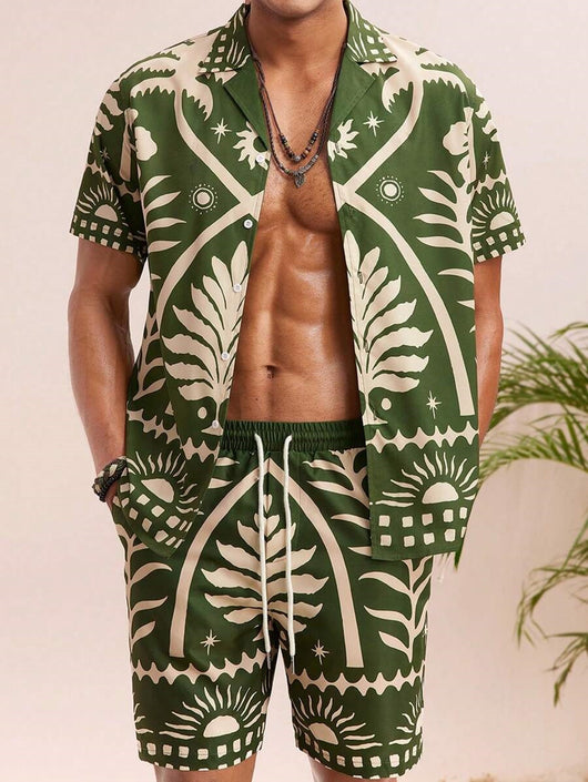 Conjunto Hombre Impresión 3D - Camisa y Shorts Holgados - Image 16