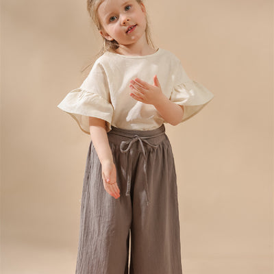 Pantalones Retro de Cintura Alta y Pierna Ancha para Niñas - Image 12
