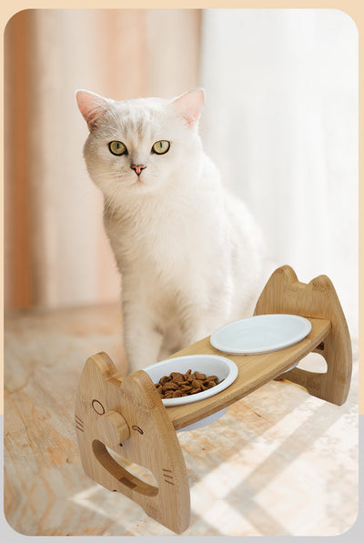 Comedero Doble de Cerámica con Soporte de Madera Ajustable para Perros y Gatos - Image 15