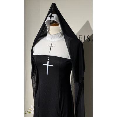 Disfraz de Monja para Halloween - Traje Religioso de Rol - Image 12