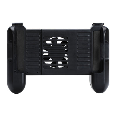 Black mobile game controller with integrated cooling fan and ergonomic grips for smartphones. - Image 4