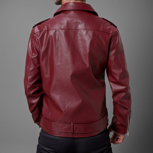 Chaqueta de Cuero Ajustada con Solapa - Image 3