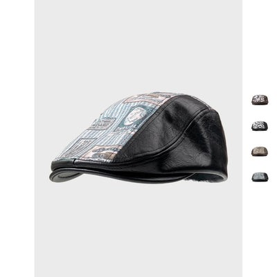 Gorra Retro de Cuero PU con Costuras Otoño-Invierno - Image 5