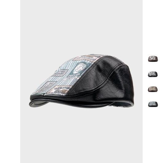 Gorra Retro de Cuero PU con Costuras Otoño-Invierno - Image 5