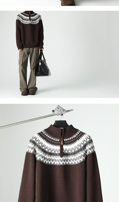 Suéter Retro Estadounidense para Hombre - Otoño e Invierno - Image 30