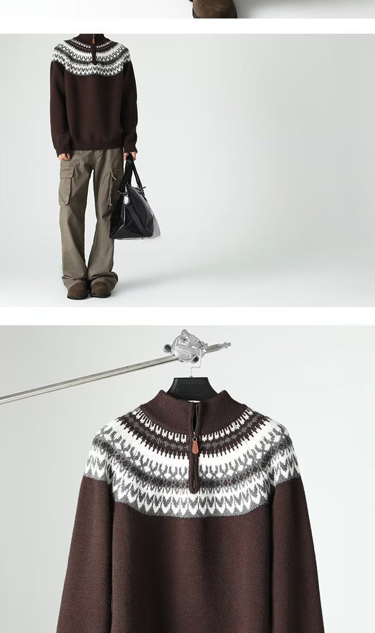 Suéter Retro Estadounidense para Hombre - Otoño e Invierno - Image 30