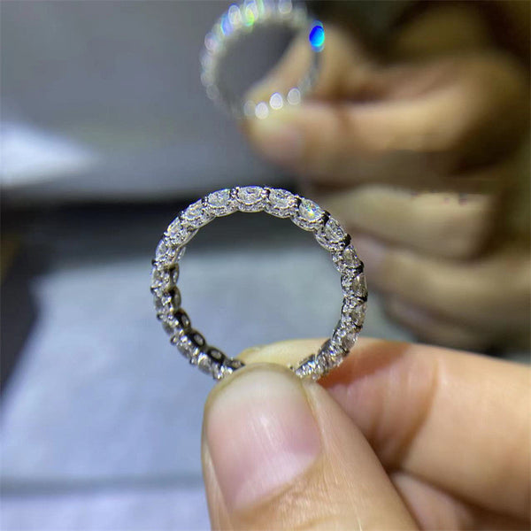 Anillo Apilable de Moissanita Color D - Brillo de Diamante Auténtico