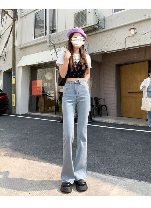 Jeans Acampanados Retro Cintura Alta Efecto Esbeltez para Mujer - Image 14