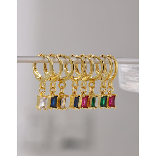 Aretes Rectangulares Minimalistas Chapados en Oro - Estilo Fashion Blogger - Image 13