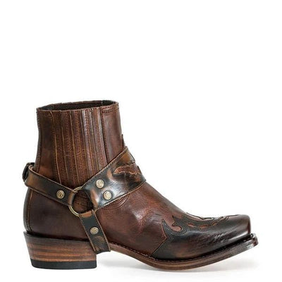Botas de Equitación para Hombre con Tacón Bajo y Punta Afilada en Encaje Quemado - Image 13