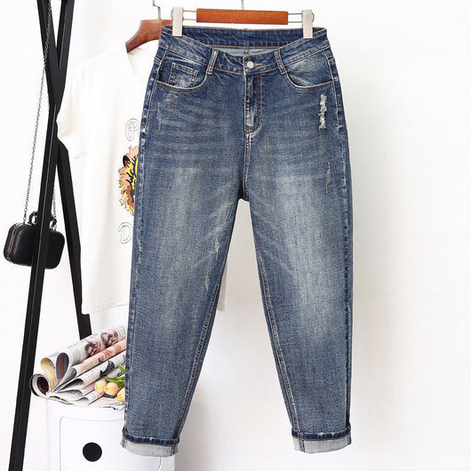 Jeans Oversize Mujer Cintura Alta Elástico Pierna Ancha - Image 5