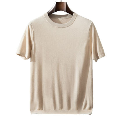 Camiseta Manga Corta Hombre Seda de Mora y Cachemira Suave Verano - Image 5