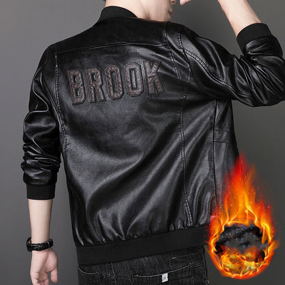 Chaqueta de Cuero Sintético Tide Casual Talla Grande para Hombre - Image 3