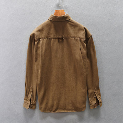 Camisa Suelta Amekaji de Algodón para Hombre con Hombros Relajados - Image 8