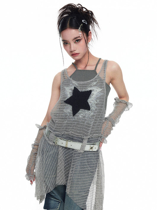 Vestido Tank Top Mesh Spicy Girl con Detalle de Estrella - Image 10