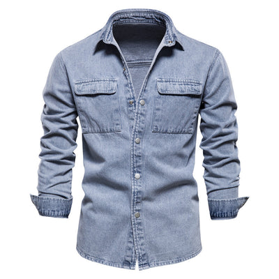 Chaqueta Denim Vintage con Solapa Europea Efecto Lavado - Image 5