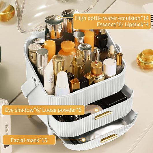 Organizador de Maquillaje y Skincare con 2 Cajones y Tapa Transparente - Image 3