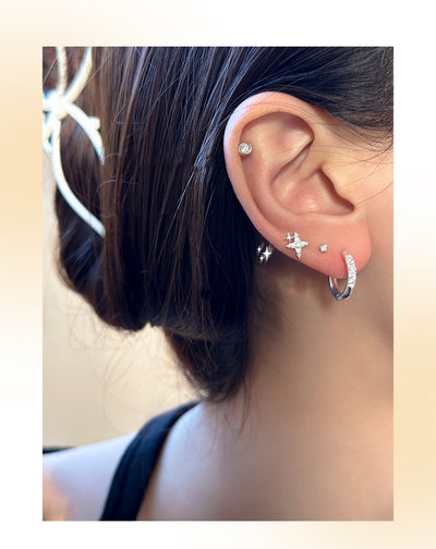 Aretes de Clip Geométricos con Circonita y Diamantes de Imitación para Mujer - Image 7