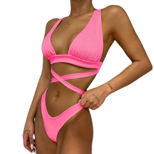 Bikini Cruzado Liso para Mujer - Image 5