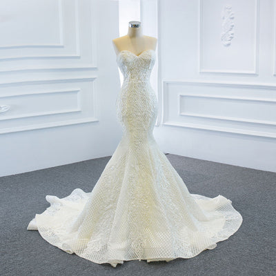 Vestido de Novia Sirena Doble Escote Strapless - Elegancia Soñadora y Silueta Estilizada - Image 9