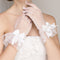 Guantes de Novia Cortos Tul Cristal Dedo Completo