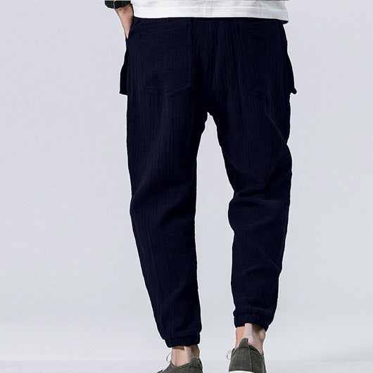 Pantalones Casuales de Doble Capa con Efecto Arrugado y Corte Acampanado - Image 11