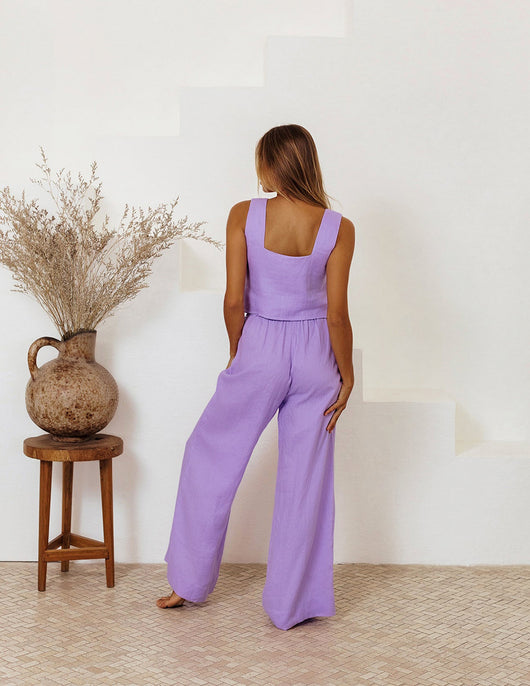 Conjunto Holgado de Lino y Algodón - Chaleco sin Mangas y Pantalón Suelto - Image 10