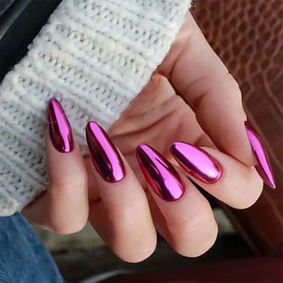 Uñas Postizas de Almendra con Revestimiento Electroplaqueado - Estilo Europeo y Americano - Image 14