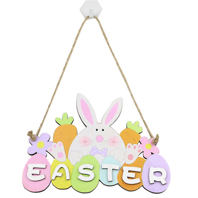 Gnomo Decorativo de Pascua con Conejo de Madera Artesanal - Image 21
