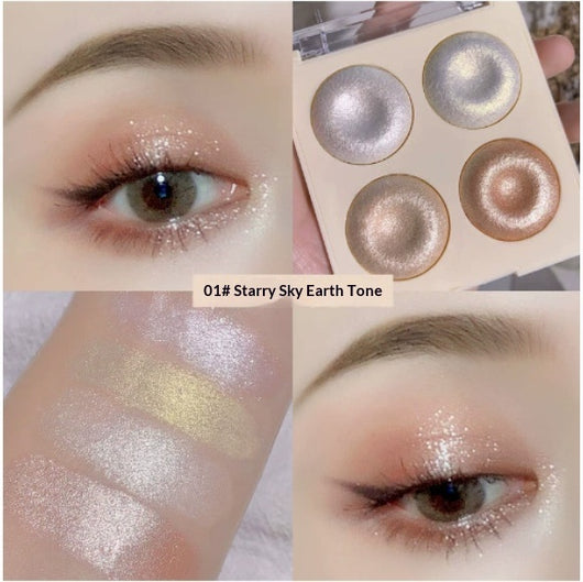 Paleta de Iluminadores Cuatro Tonos con Sombras Brillantes - Image 6