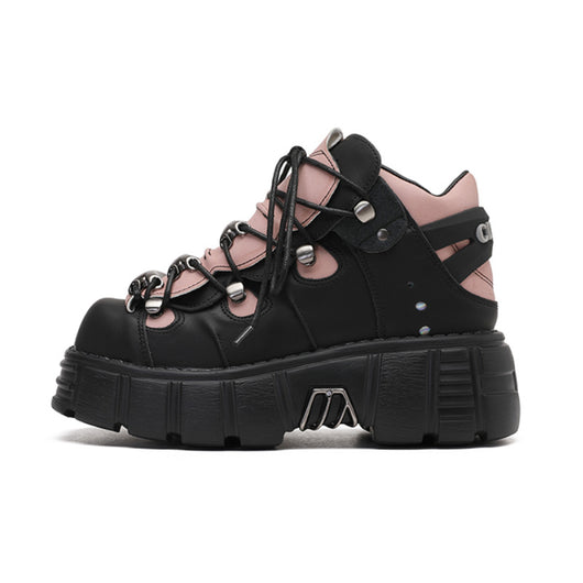 Zapatillas Plataforma Punk Retro con Contraste de Colores para Mujer - Image 3