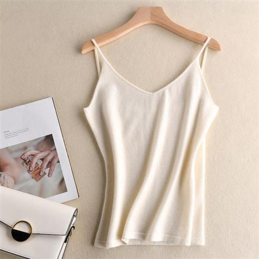 Camiseta Escotada V Suéter Tejido Suelto para Primavera y Verano - Image 19