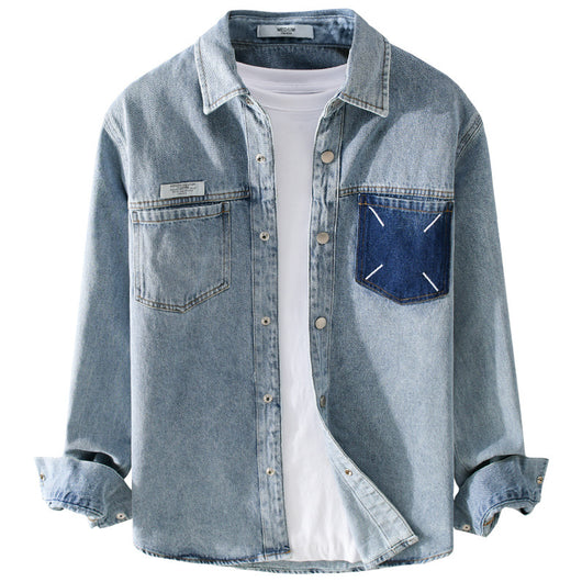 Camisa Denim Retro de Manga Larga para Hombre - Image 5